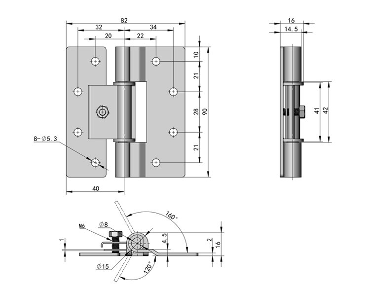 不銹鋼304可調(diào)阻尼鉸鏈 扭矩合頁(yè) 大阻尼鉸鏈 隨意停鉸鏈 定位